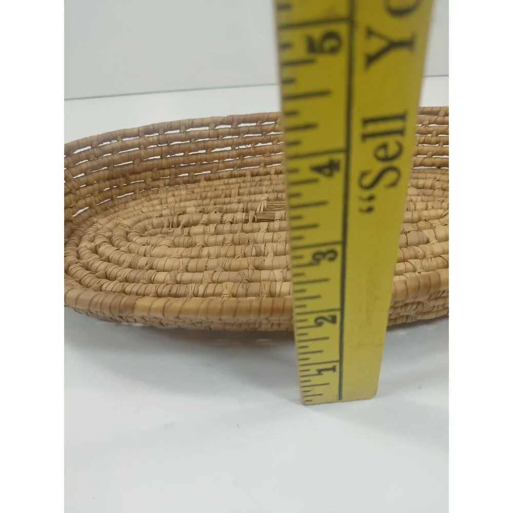 Woven Basket Tray Oval Natural Fiber Rustic Boho Farmhouse Decor